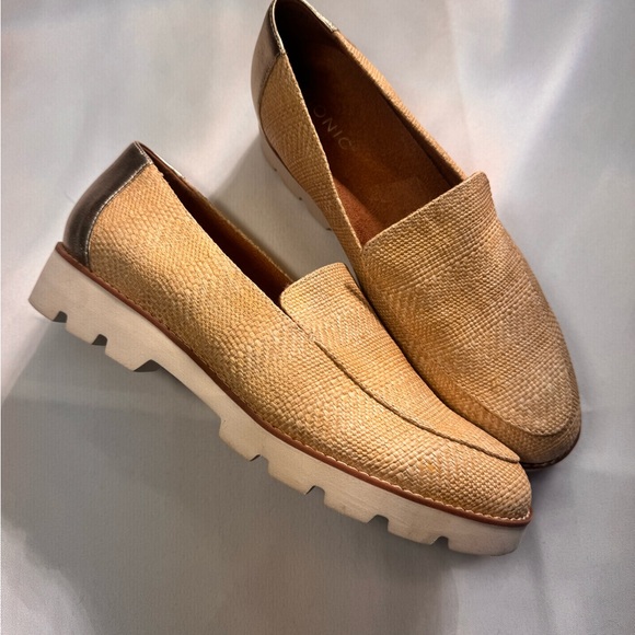 Vionic Raffia Platform Loafers Wide Width 10 - Picture 2 of 10
